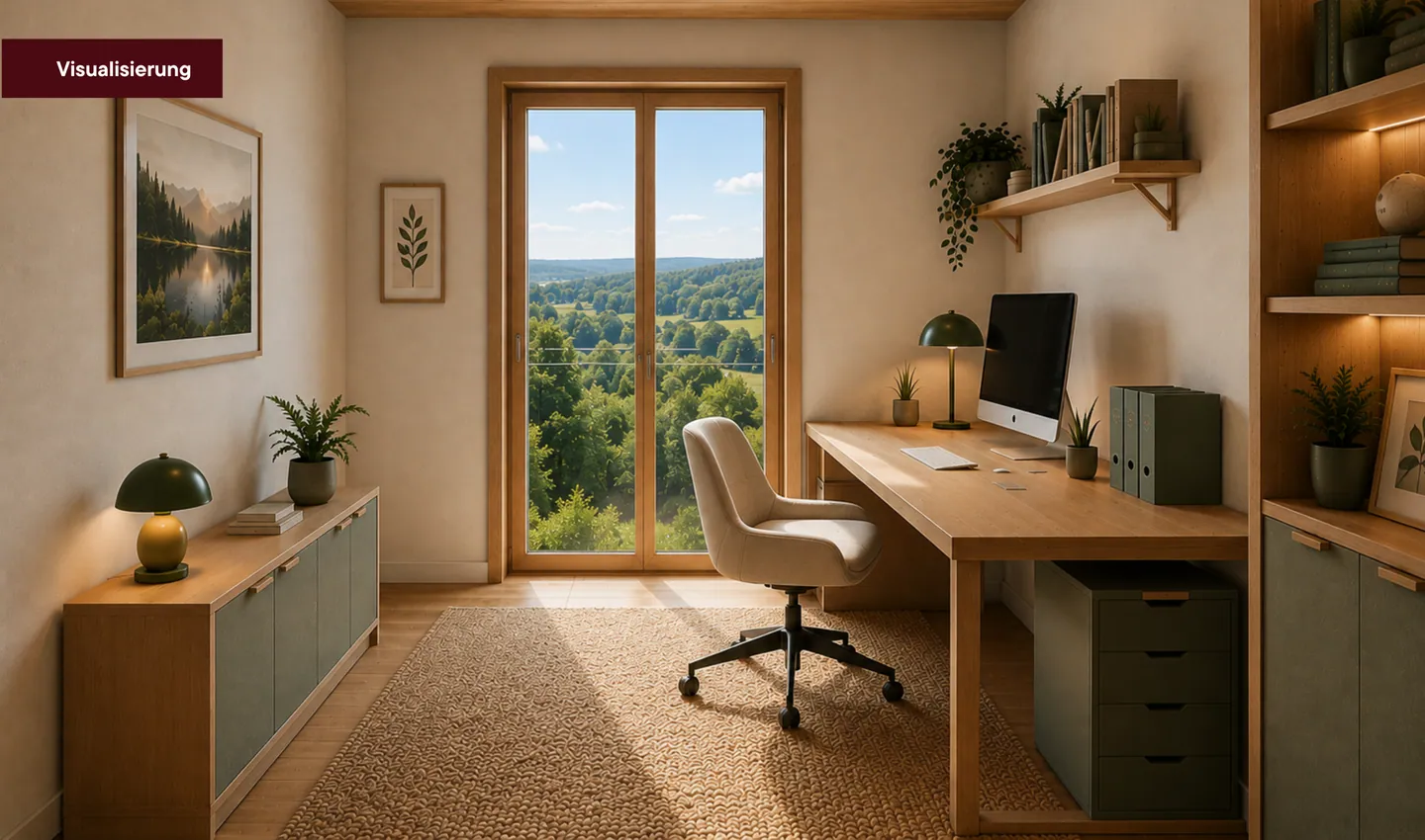 Arbeitsplatz am Fenster, Visualisierung
