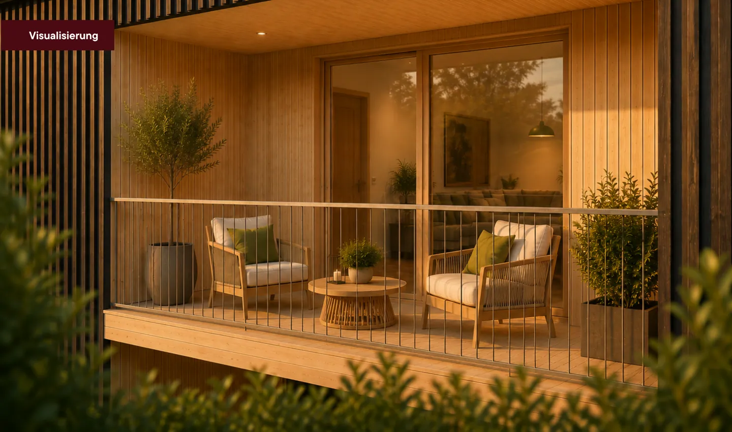 Balkon im Abendlicht, Visualisierung