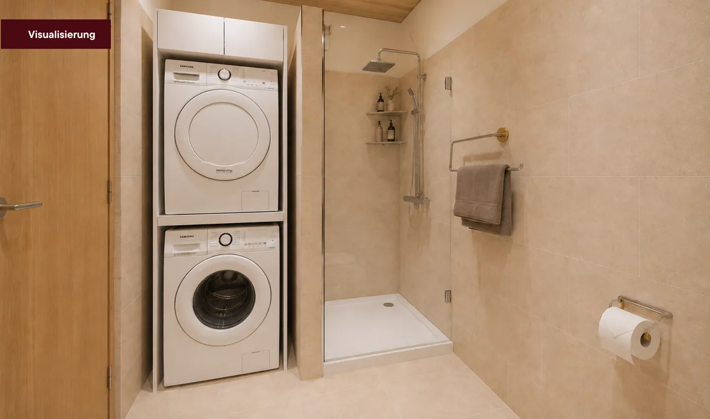 Badezimmer mit Waschturm, Visualisierung