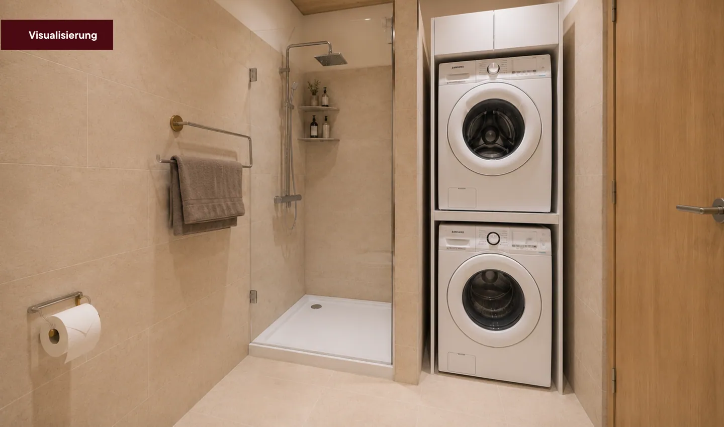 Badezimmer mit Waschturm, Visualisierung