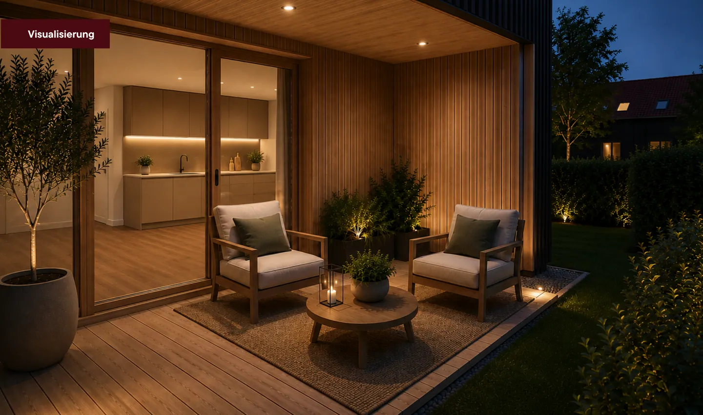 Loggia am Abend, Visualisierung